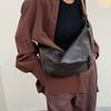 Genuine Leather Women's Bag Sheepskin Crossbody Bag New Western Style Dumpling Bag Large Capacity Texture Armpit Bag Simple Shoulder Bag