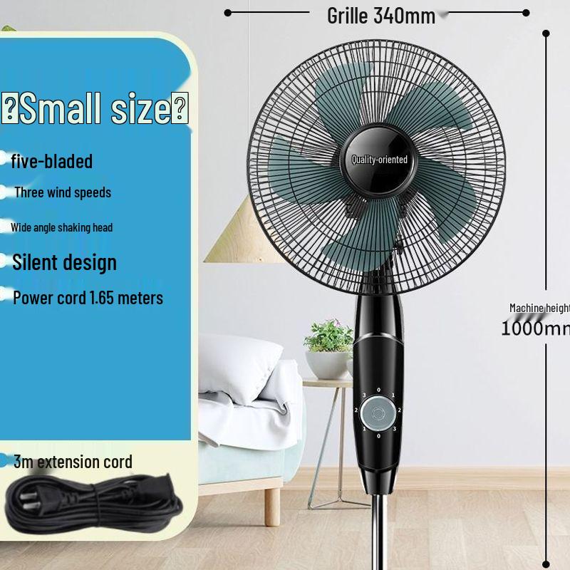 Ventilatore Elettrico Silenzioso a Risparmio Energetico: Ventilatore da Pavimento/Scrivania Oscillante Radiocomandato con Timer Meccanico, Design Verticale e Grande Flusso d'Aria