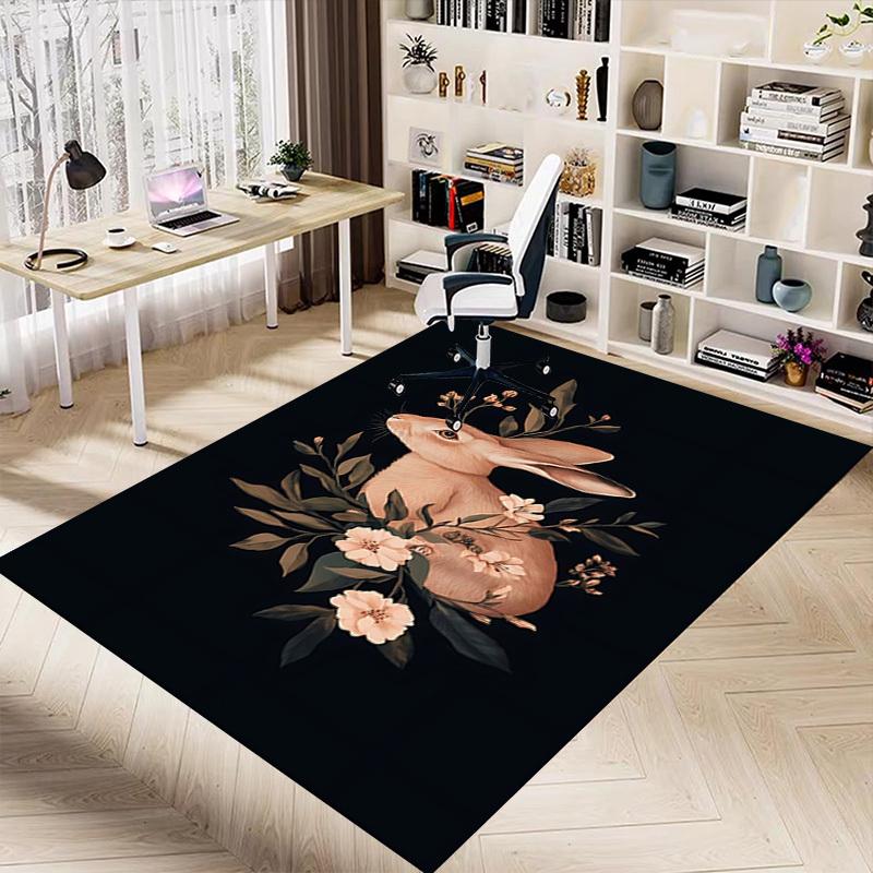1pc rabbit flowers Carpet Anti Slip Polyester Floor Mat for office.Bedroom