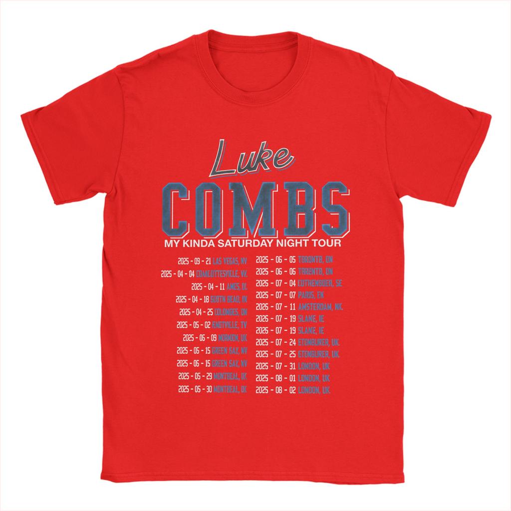 Luke Combs My Kinda Saturday Night Tour T Shirt Summer YK Funny T Shirts Pure Cotton Harajuku Tee Shirt For Unisex Pattern Clothes