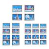 Mini Framed Christmas Pictures Wooden Xmas Scenes Decorations Miniature Framed Christmas Ornaments for Festive Decor DIY Craft