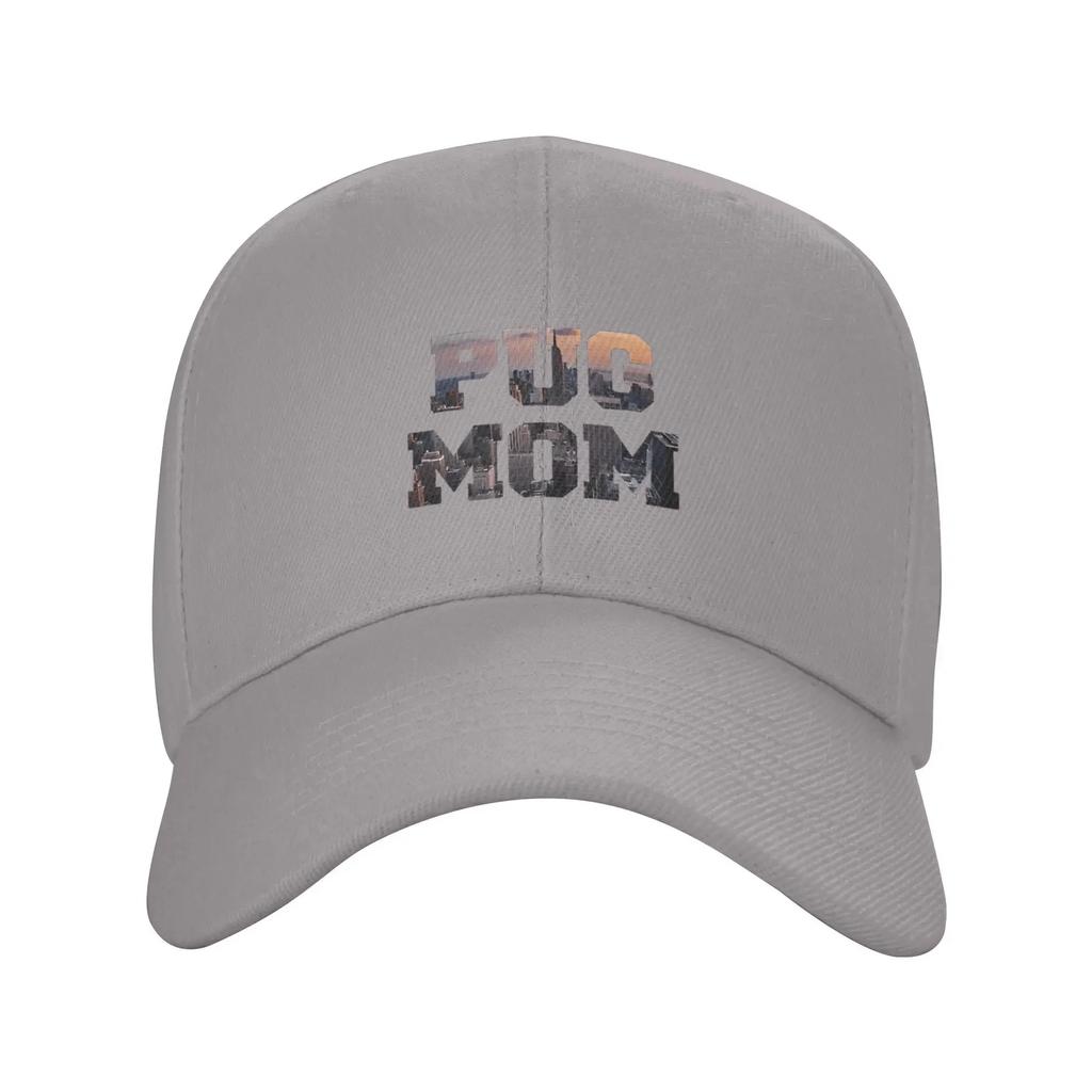 Pug Mom City Design Sun Baseball Cap Summer y2k Funny Trucker Hat For Unisex-Teens Kpop Rock Hats