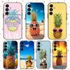 Summer Pineapple Phone Case For Samsung S24,S21,S22,S23,S30,Ultra,S20,Plus,Fe,Lite,Note,10,9,5G Black Soft Cover