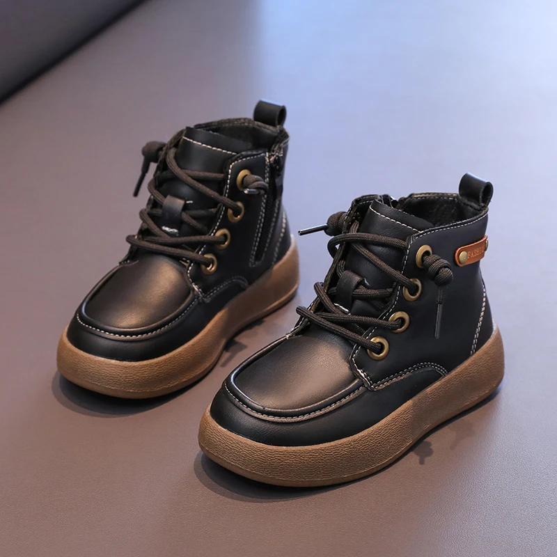 New Luxury Children Winter Boy Shoes Warm Cotton Sports Tennis Shoes Fashion Kids Waterproof Plush Snow Boots for Boy/Girls