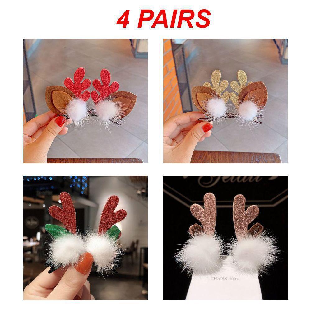 Christmas Hair Hoop Girls Plush Reindeer Antlers Deer Ear Christmas Party Cosplay Girls Headbands Festival Hair Accessories Gift