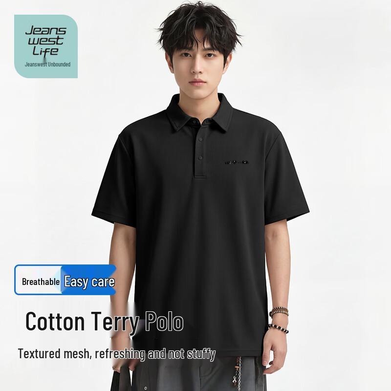 JEANSWEST LIFE Men s Short Sleeve Polo T-Shirt with Cartoon Dog Print 5XL