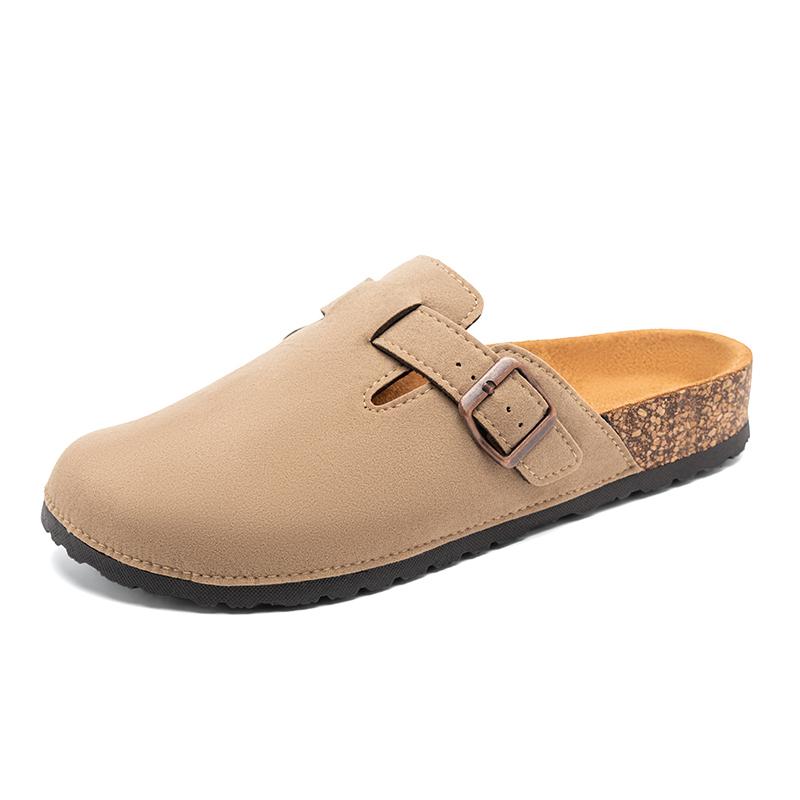 Shoes Fashion Men's Suede Mules Slippers New Women Clogs Cork Insole Sandals With Arch Support Outdoor Beach Slides Home Shoes