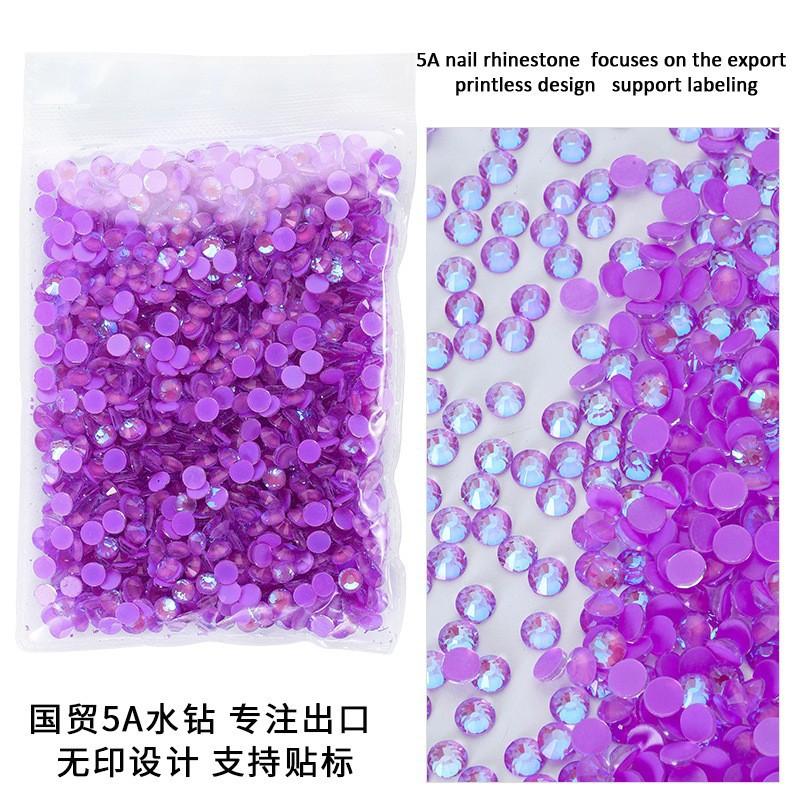 Glass Flat Bottom Luminous Diamond Diy Nail Drill Nail Decoration Fluorescent Drill Mobile Phone Case Decorative Rhinestone