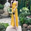 BITCED Summer Women's Solid-Colour Slim-Fit High-Waisted Fashion Strapless Sleeveless Mesh Dress