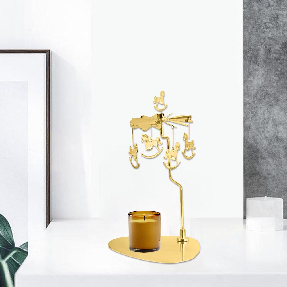 Stainless Steel Candle Holder Wide Application Automatic Rotation Durable