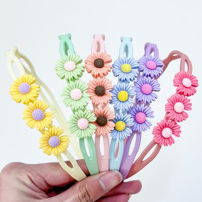 6 STÜCKE Mädchen Blumen Stirnbänder Bonbonfarbe Plastikzähne Haarbänder Kinder Blumiges Haarband Familiendekoration Party Haaraccessoires