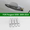 For Peugeot 5008 2009-2014 Accessory Chrome Silver Car Door Handle Covers Trim 2010 2011 2012 2013