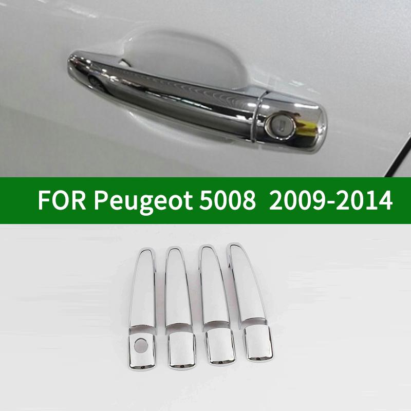 Per Peugeot 5008 2009-2014 Accessorio maniglia porta auto cromata argento copertura finitura 2010 2011 2012 2013