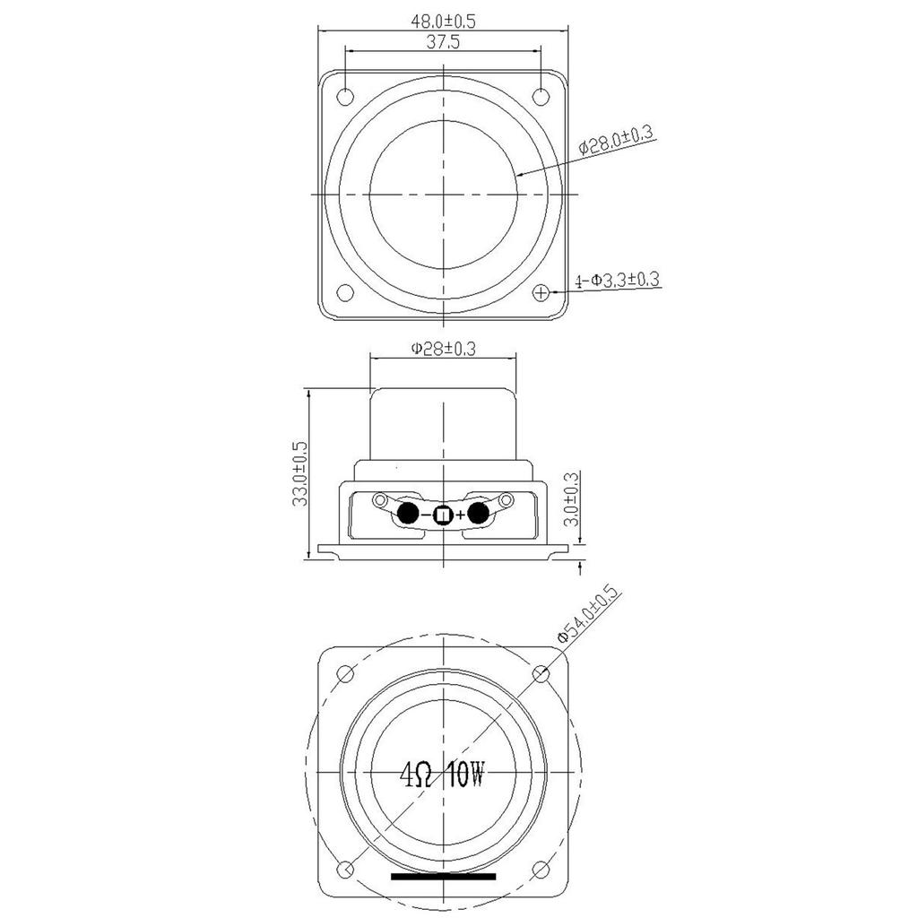 Vielseitiger 48mm 4 Ohm Lautsprecher Klarer Klang 48mm Interner Magnetischer Lautsprecher 1,8 Zoll Lautsprecher für Theater Multimedias