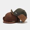 Corduroy Thickened Warm Cap Ear Protector Octagonal Hat Men and Women Winter Outdoor