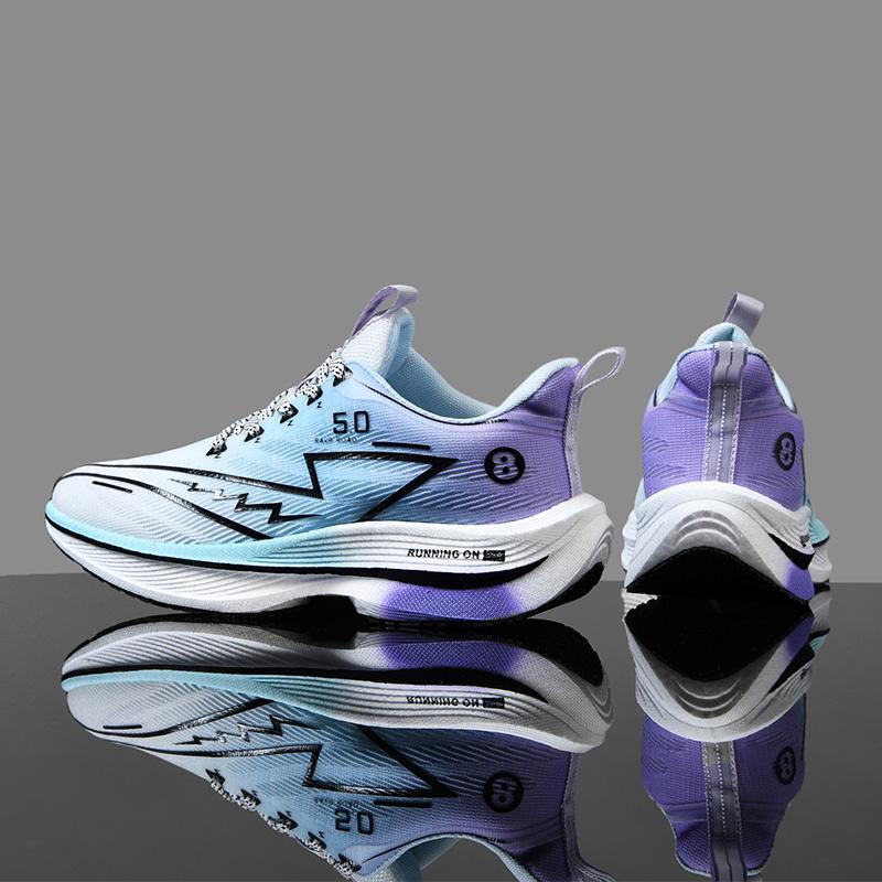 Men Sport Shoes Professional Cushioned Carbon Plate Running Shoes Breathable Lace-up Casual Sneakers Marathon Athletic Footwear