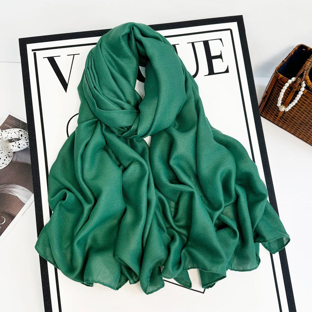 Autumn and winter new imitation cotton and linen scarf women's solid color silk scarf retro khaki monochrome long scarf decorative long shawl