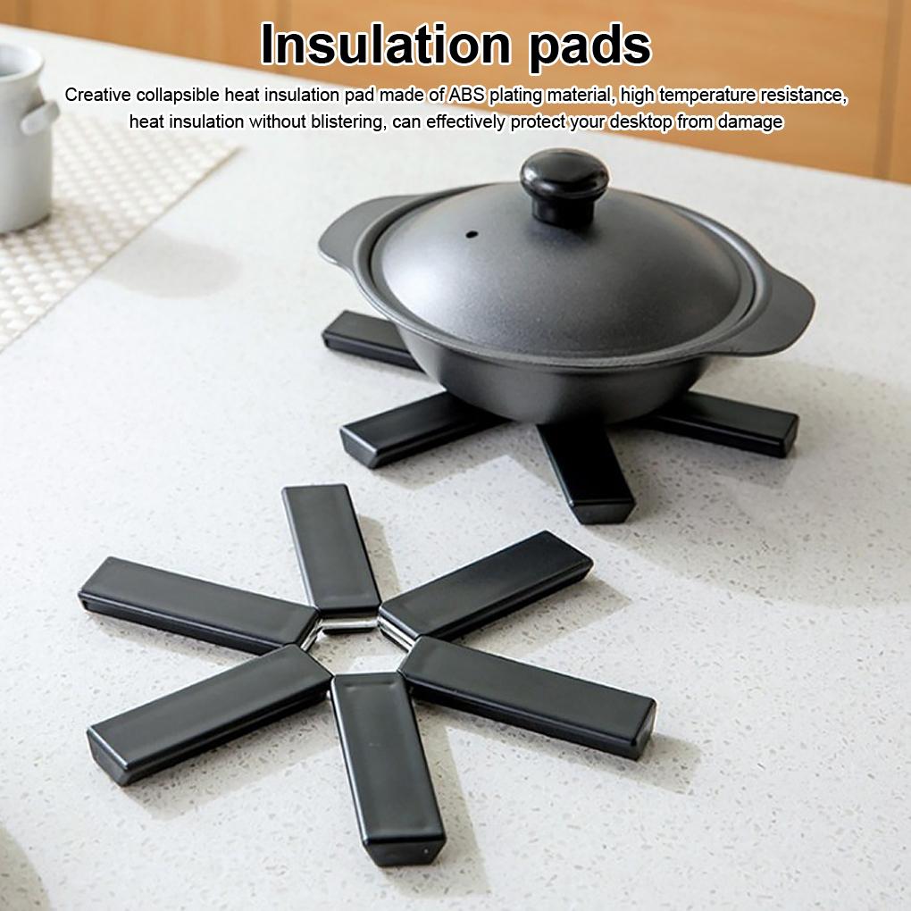 Foldable Heat-resistant Placemat Detachable Mat Anti-slip Insulation Pad Anti-scald Coasters Accessories Dining Room