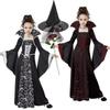 Girls Size 4-12Y Witch Cosplay Costume Black Color Cosplay Dress Gown  For Kids