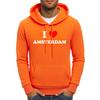 I Love Amsterdam Letter Printing Men Hoodies Pocket Loose Soft Streetwear Vintage All-Match Hoodie Autumn Fleece Man Hoody