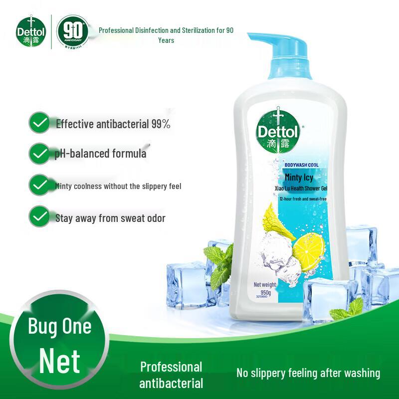 Dettol Peppermint Cool Healthy Shower Gel 950g