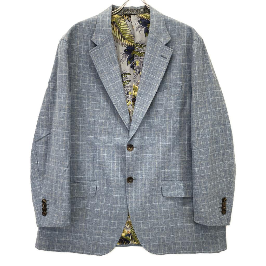ETRO 2011 MRGC0001 Botanical Bard Lining 2B Tailored Jacket Jacket 60 blueUsed