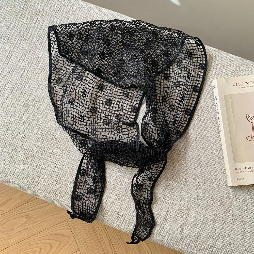 Embroidered Lace Triangle Scarf Floral Printed Skirt Curtain Simple Lace Head Scarf  Party Style 13