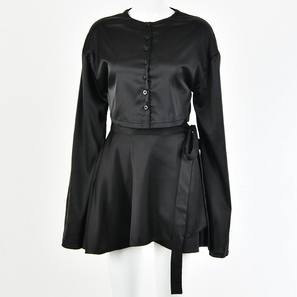 Casual Fashion Solid Color Women's Shirts Puff Sleeves Elegant Tops Shorts Casual Suit