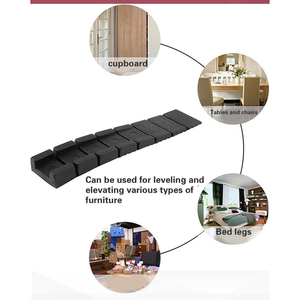 10Pieces Practical Furniture Wedges Plastic Shims for Leveling Tables Chairs Fridge Toilet Flexible and Stackabled