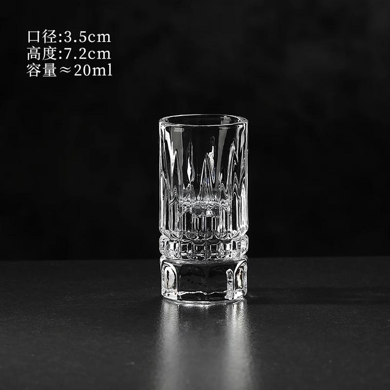 Engraved Diamond Crystal Shot Glass for Whiskey White Wine Carved Bullet Glass Home Household Drinkware
