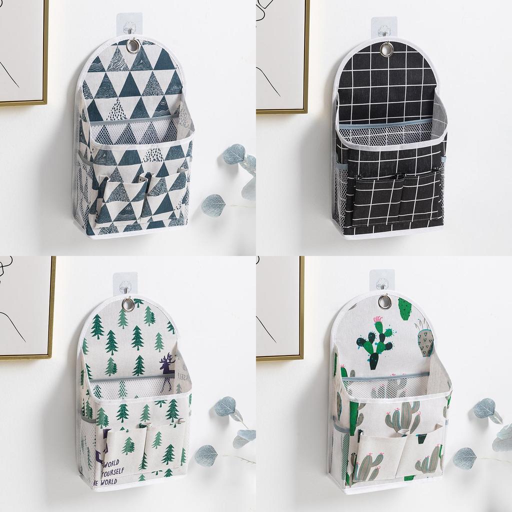 Cotton Linen Wall Hanging Storage Bag For Dorm Room Organization With Multipurpose Use