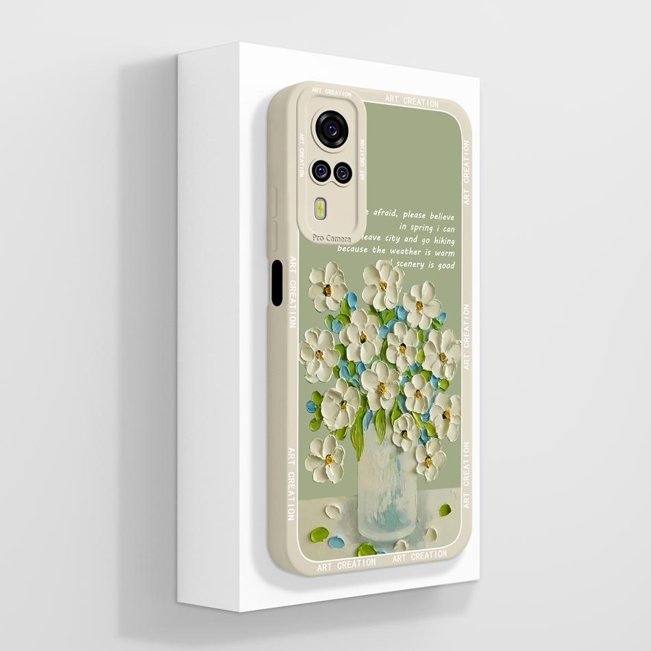 Per Vivo Y51 Y51A Y53S Y31 Y33 Custodia Squisita Cover Posteriore per Telefono Per Vivo Y 51(2020) Y 31 (2021) Cover Morbida in Silicone Liquido