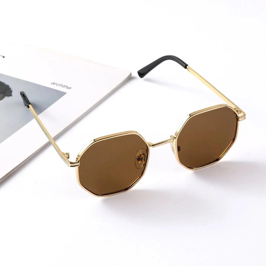 Retro Punk Kids Sunglasses Boys Girls Luxury Vintage Eyewear Children Polygon Sun Shades Glasses Uv400 Protection