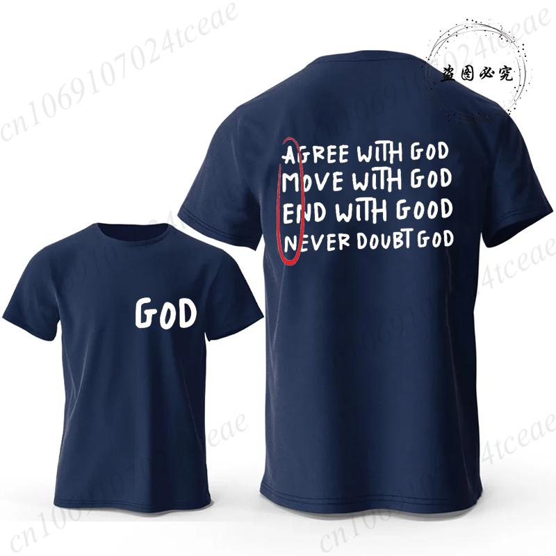 Christliche T-Shirts Hemden für Männer Inspirierend Gott Glaube Jesus Vintage Shirt Übergroße Grafik-T-Shirts Stimme mit Gott überein T-Shirt Tops