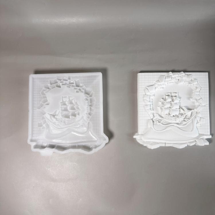 Wall Decors Resin Mold,Wall Art Silicone Mold for Epoxy Resin Casting,Wall Mount Decors Broken Wall Sailboats Resin Molds