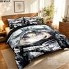 Saga Tanya Evil Pattern Bedding uilt Set uilt Cover Pillowcase Home Decoration Birthday Gift (1 * duvet cover + 2 * pillowcase without core)