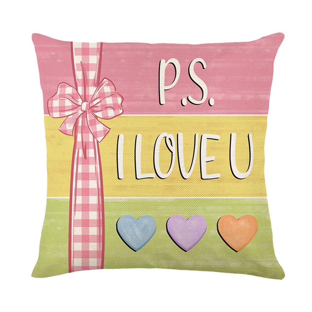 Love Print Pillowcase Valentine's Day Lettered Linen Upholstered Upholstery
