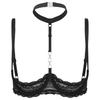 Women Sexy Lace 1/4 Cups Push Up Bra Lingerie Adjustable Spaghetti Straps Bra Sexy Underwear