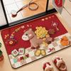 5D wool woven wind bathroom floor mat household diatom mud floor mat New Year's floor mat red carpet Tianjin carpet