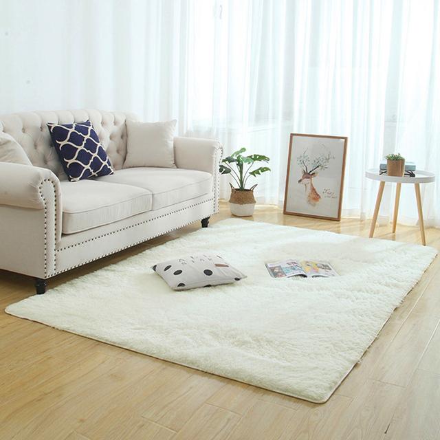 Silky Fluffy Carpet Modern Home Decor Long Plush Shaggy Rug Children's Play Mats Sofa Living Bedroom Bedside Mat Balcony Carpets