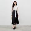 Qiushui Yiren Elegant Lace Patchwork A-Line Skirt