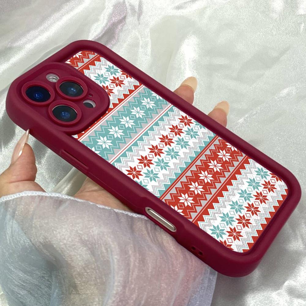JT156 Christmas Reindeer Stripe for iPhone 17 16 15 14 Pro Max Samsung S26 S25 Ultra A17 A16 A07 A56 Xiaomi 15T Redmi 15c 14C Note 14 13 Soft TPU Case
