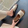 Sheepskin Version~ Linen Pleated One-word Thick-soled Slippers Women's Summer Vacation Beach Wear Casual Cool Slippers