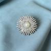 Fashion Metal Sun Flower Pearl Brooches For Women Clothing Coat Badges Jewelry Accessries Gifts