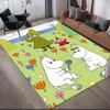 Moominvalley Flannel Printed Carpet, Home Sofa Decoration for Living Room & Bedroom, Non‑Slip Play Flannel Floor Mat for Game Room