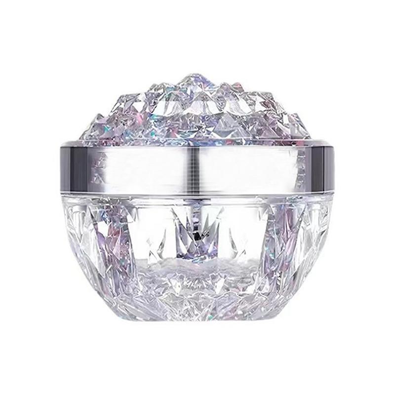 

1 шт. Роскошная стеклянная банка для крема для лица 50 г с бриллиантами и крышкой, акриловая косметическая банка-контейнер для крема, лосьона, дорожный флакон для лосьона серебряный