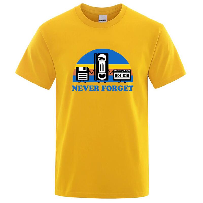 

Summer Mens Tshirt Never Forget Sarcastic Graphic Music Funny Printed 100 Cotton TShirt Loose Male Top Casual Short Sleeve S