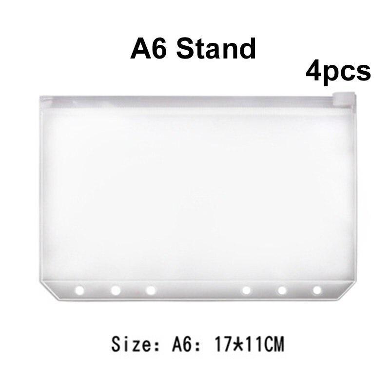 10pcs A6 6-Hole Binder Pockets Waterproof PVC Cash Budget Envelopes Zipper Binder Pouches for Notebook Planner Journey Binders