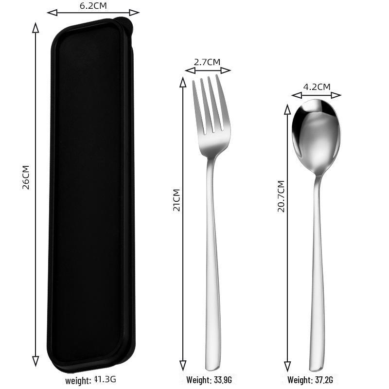 

Набор из корейской ложки и вилки из нержавеющей стали 304 с палочками для еды - пищевая посуда для взрослых