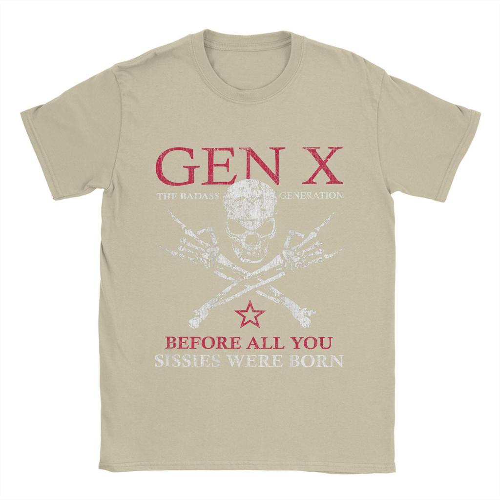 X Generation Before All You Sissie Were Born Skull Rock Hand Men's T Shirts  Creative Tees Short Sleeve T-Shirt Pure Cotton Tops